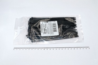 Кабельная стяжка чёрная 3х160 мм пластиковая (100 шт)