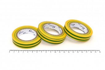 Изолента ПВХ 19мм х 20м желто-зеленая (толщ.0,12 мм, вес ~60 г) Rollen